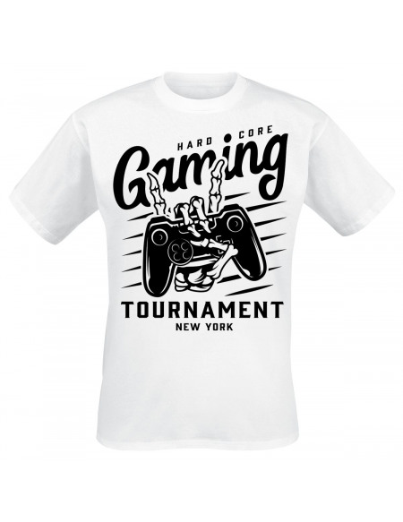 Hardcore Gaming Tournament T-shirt blanc