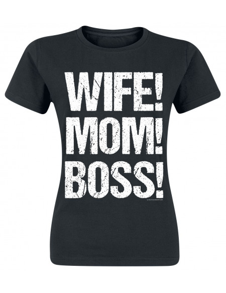Wife! Mom! Boss! T-shirt Femme noir