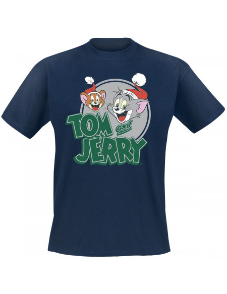 Tom und Jerry Christmas Greetings T-shirt bleu foncé