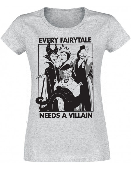 Disney Villains Every Fairytale Needs A Villain T-shirt Femme gris chiné