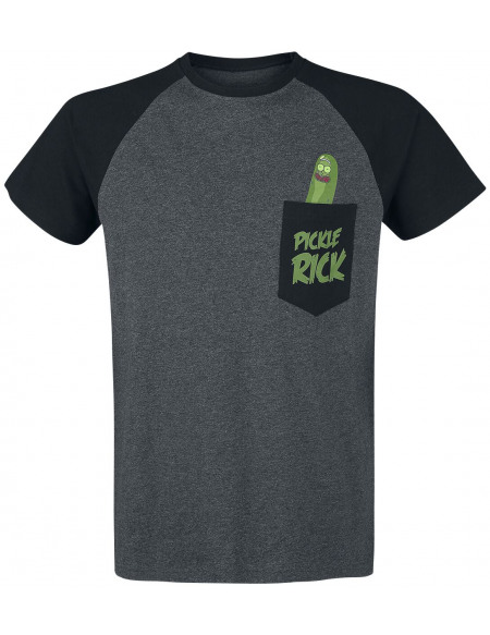 Rick & Morty Pickle Rick T-shirt gris chiné/noir
