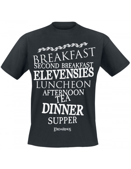 Le Seigneur Des Anneaux Hobbit Meals T-shirt noir