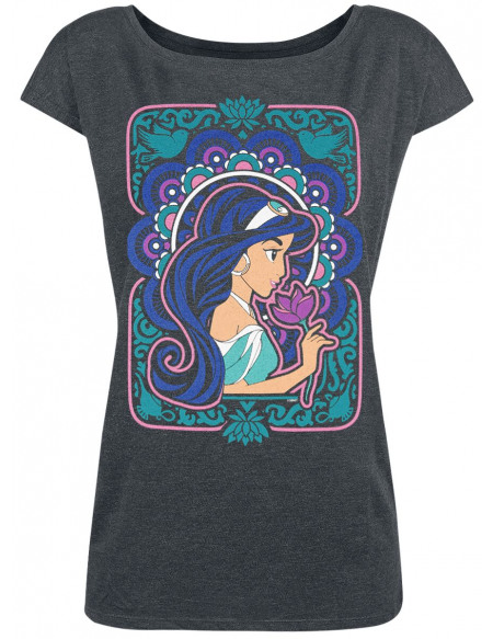 Aladdin Jasmine - Flower Power T-shirt Femme gris chiné