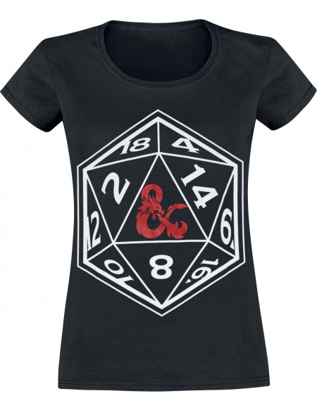 Dungeons and Dragons Cube T-shirt Femme noir