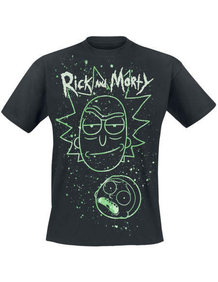 Rick & Morty Head On Stars T-shirt noir