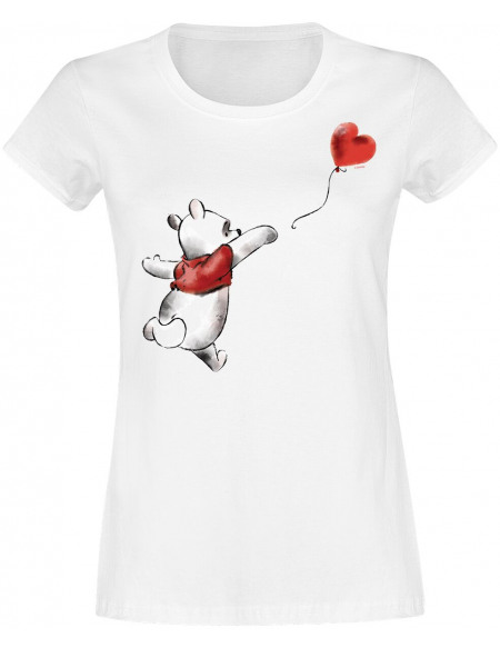 Winnie L'Ourson Cœur T-shirt Femme blanc