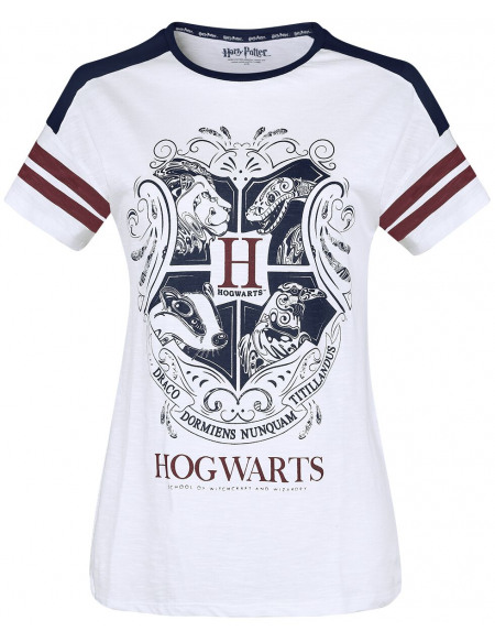 Harry Potter Poudlard T-shirt Femme blanc/rouge/bleu
