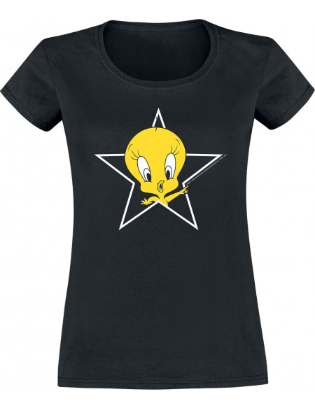 Looney Tunes Titi Star T-shirt Femme noir