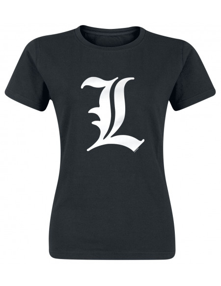 Death Note L Tribute T-shirt Femme noir