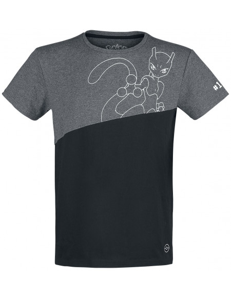 Pokémon Mewto T-shirt chiné noir/gris