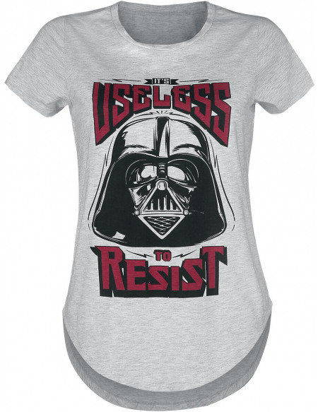 Star Wars Dark Vador - Useless To Resist T-shirt Femme gris clair chiné