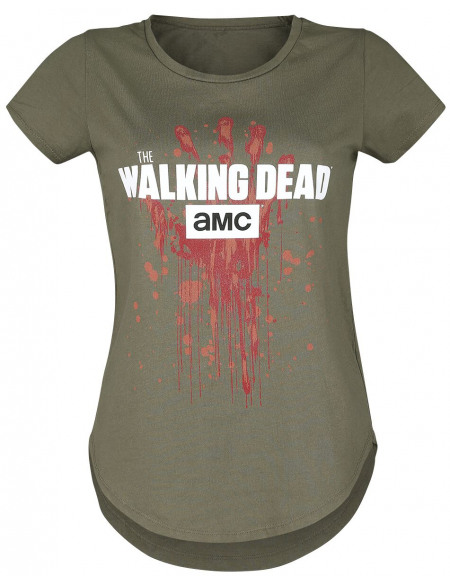 The Walking Dead Blood Hand T-shirt Femme olive