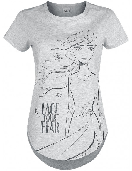 La Reine Des Neiges Elsa - Face Your Fear T-shirt Femme gris chiné