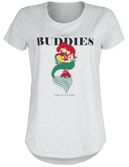 La Petite Sirène Buddies T-shirt Femme gris clair chiné