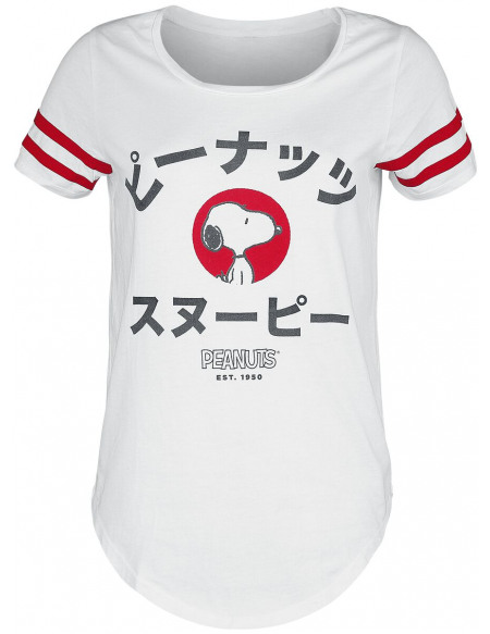 Snoopy Japonais T-shirt Femme blanc