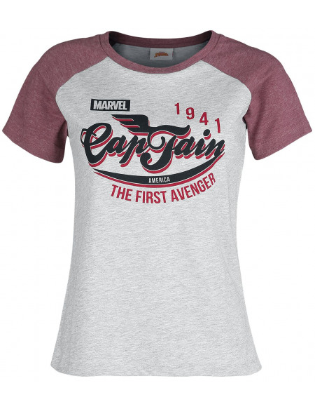 Captain America The Captain 1941 T-shirt Femme gris chiné