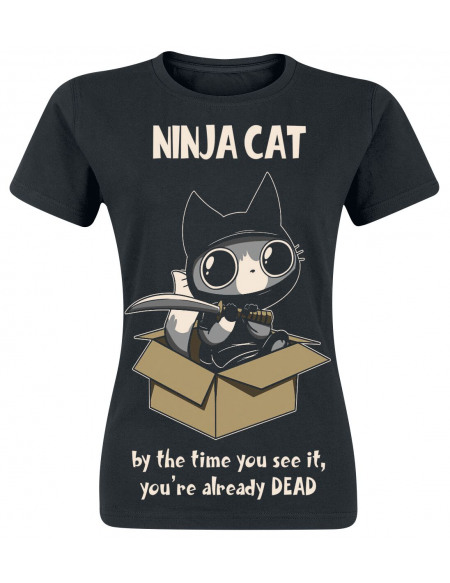 Cupcake Cult Ninja Cat T-shirt Femme noir