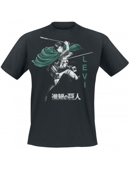 L'Attaque Des Titans Levi T-shirt noir