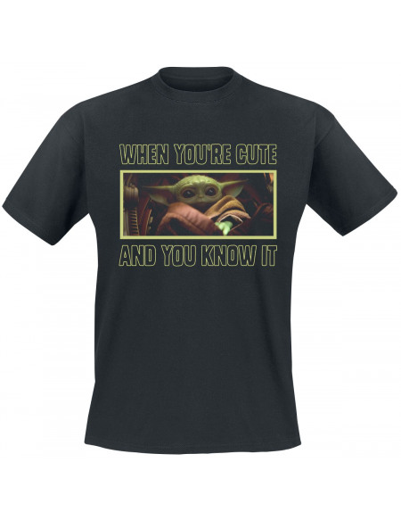 Star Wars The Mandalorian - When You're Cute And You Know It T-shirt noir