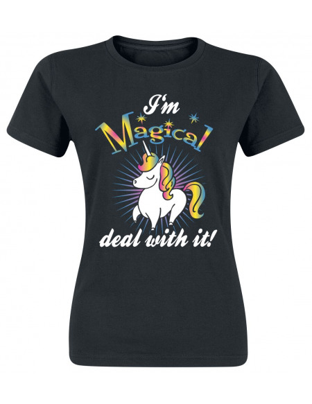 Unicorn I´m Magical, Deal With It! T-shirt Femme noir