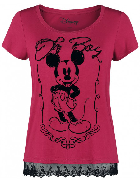 Mickey & Minnie Mouse Oh Boy T-shirt Femme bordeaux