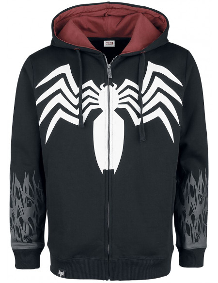 Venom (Marvel) Spider Sweat Zippé à Capuche noir
