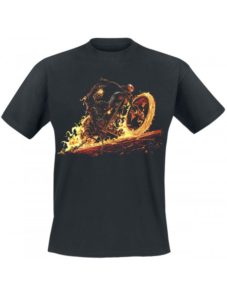 Ghostrider Flaming Bike T-shirt noir