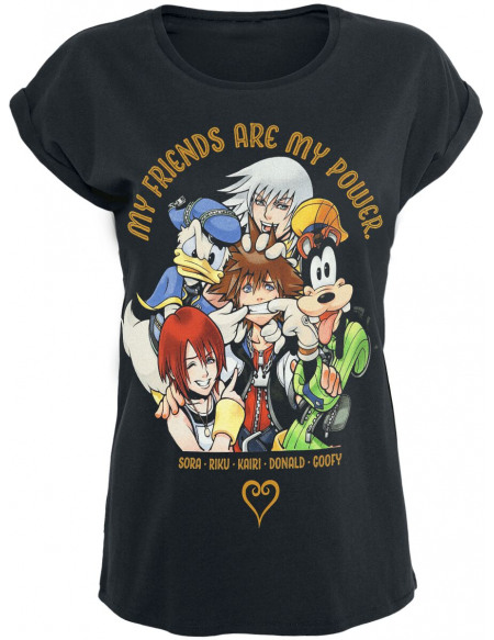 Kingdom Hearts My Friends Are My Power T-shirt Femme noir
