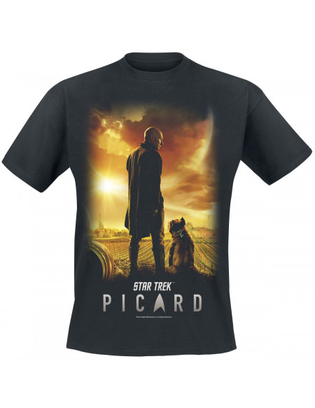 Star Trek Picard - Poster T-shirt noir
