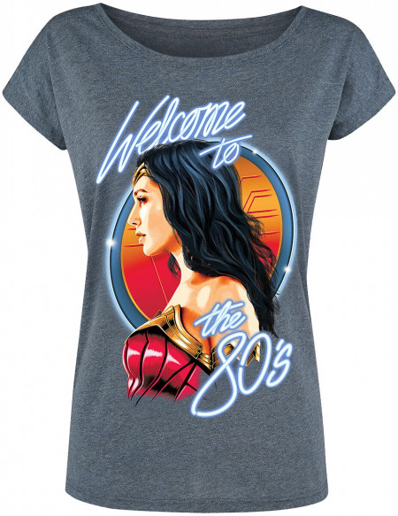 Wonder Woman Welcome To The ´80s T-shirt Femme bleu chiné