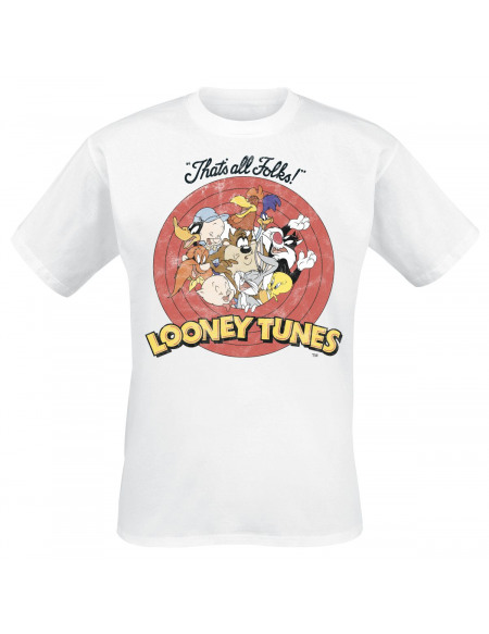 Looney Tunes That´s All Folks! T-shirt blanc