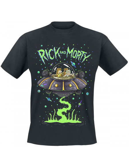 Rick & Morty Vaisseau Spatial T-shirt noir