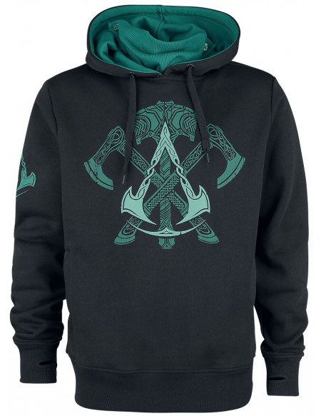 Assassin's Creed Valhalla - Hache & Marteau Sweat à capuche noir/pétrole