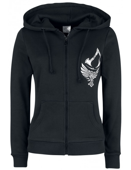 Assassin's Creed Valhalla - Corbeau & Symbole Veste à Capuche Femme noir