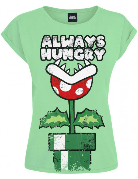 Super Mario Always Hungry T-shirt Femme vert
