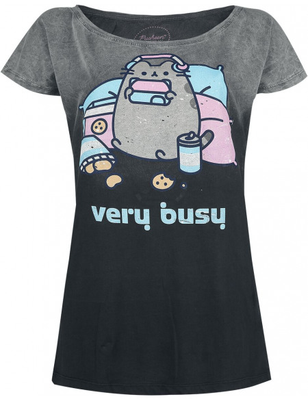 Pusheen Very Busy T-shirt Femme gris foncé