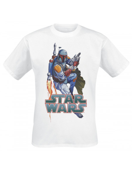 Star Wars Boba Fett Pose T-shirt blanc