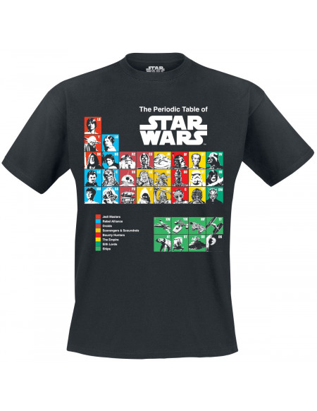 Star Wars Tableau Périodique T-shirt noir