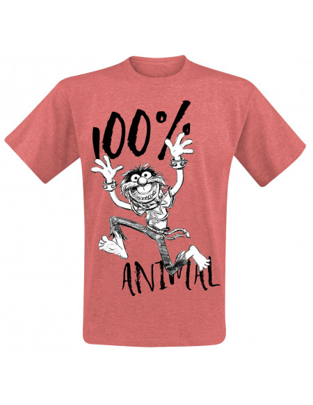 Le Muppet Show Animal - 100% T-shirt rouge chiné