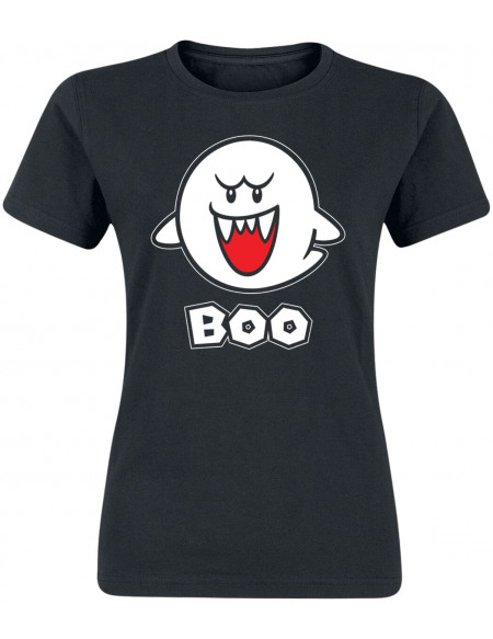 Super Mario Boo T-shirt Femme noir