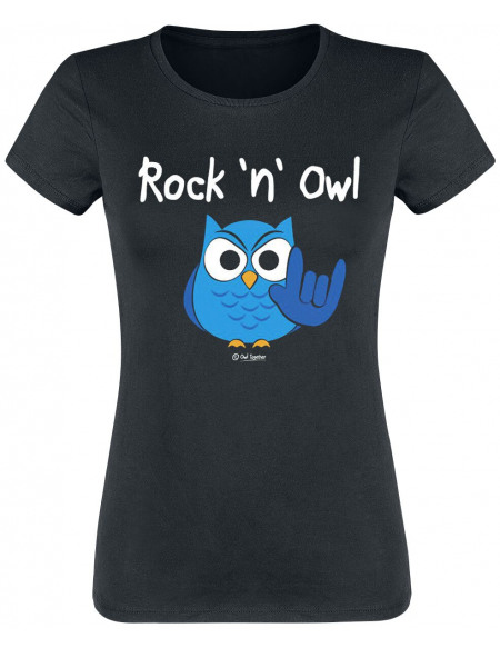 Rock 'n' Owl T-shirt Femme noir