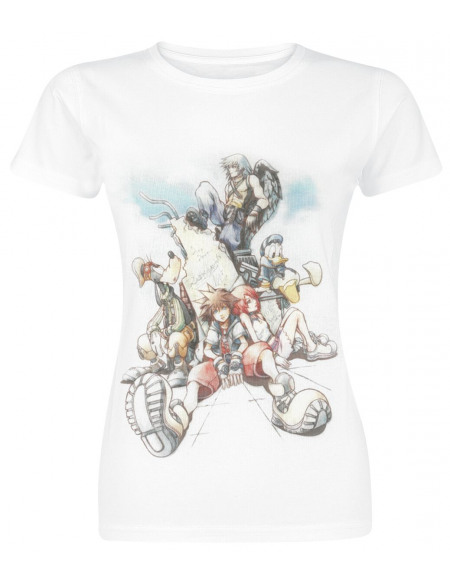 Kingdom Hearts Drawing T-shirt Femme blanc