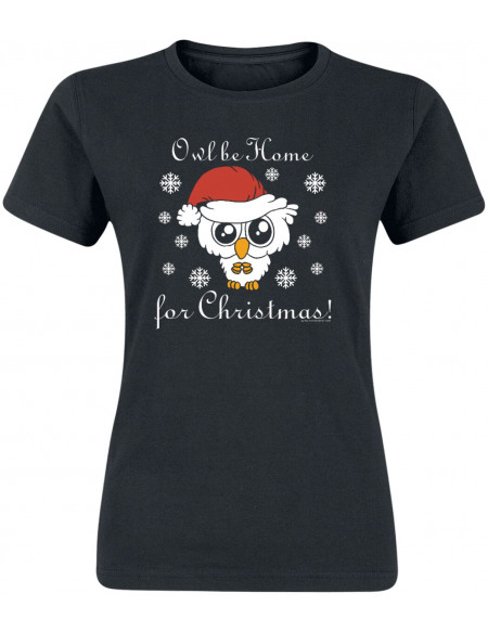 Owl Be Home For Christmas T-shirt Femme noir
