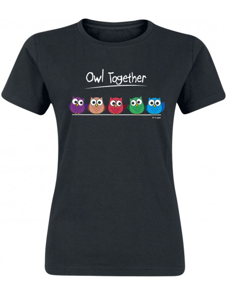 Owl Together T-shirt Femme noir