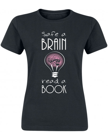 Save A Brain - Read A Book T-shirt Femme noir