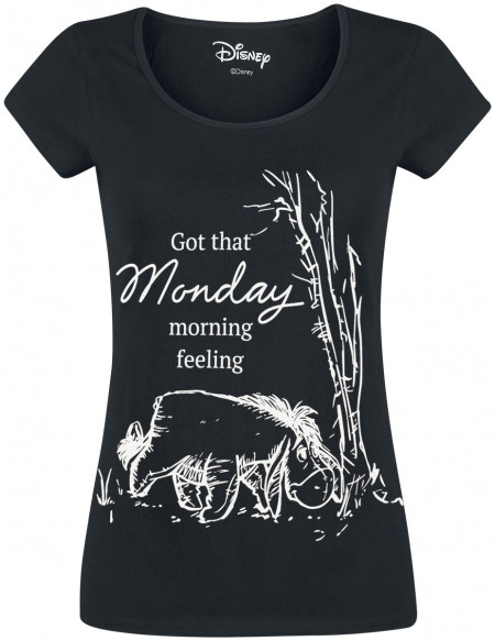 Winnie L'Ourson Bourriquet - Monday Morning T-shirt Femme noir