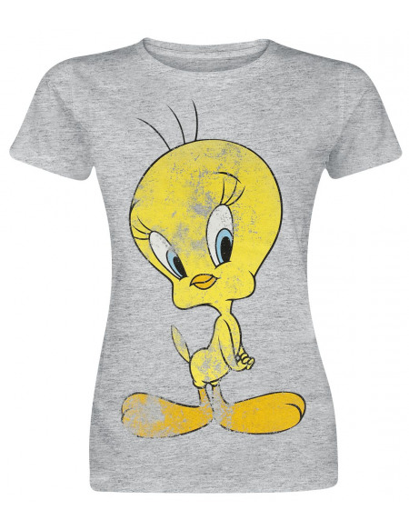 Looney Tunes Titi T-shirt Femme gris chiné