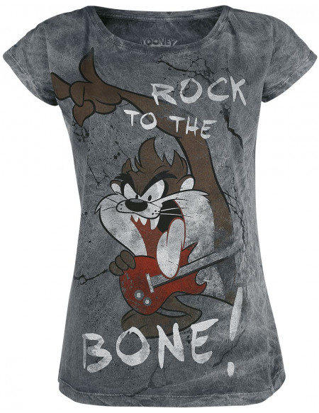 Looney Tunes Taz - Rock To The Bone! T-shirt Femme gris