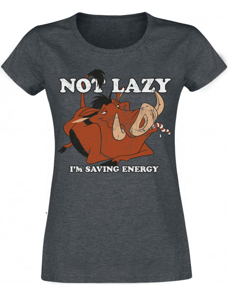 Le Roi Lion Not Lazy T-shirt Femme gris sombre chiné