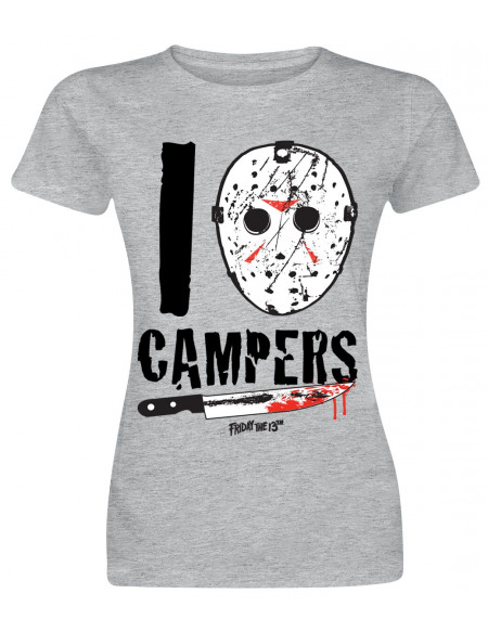Vendredi 13 I Jason Campers T-shirt Femme gris clair chiné